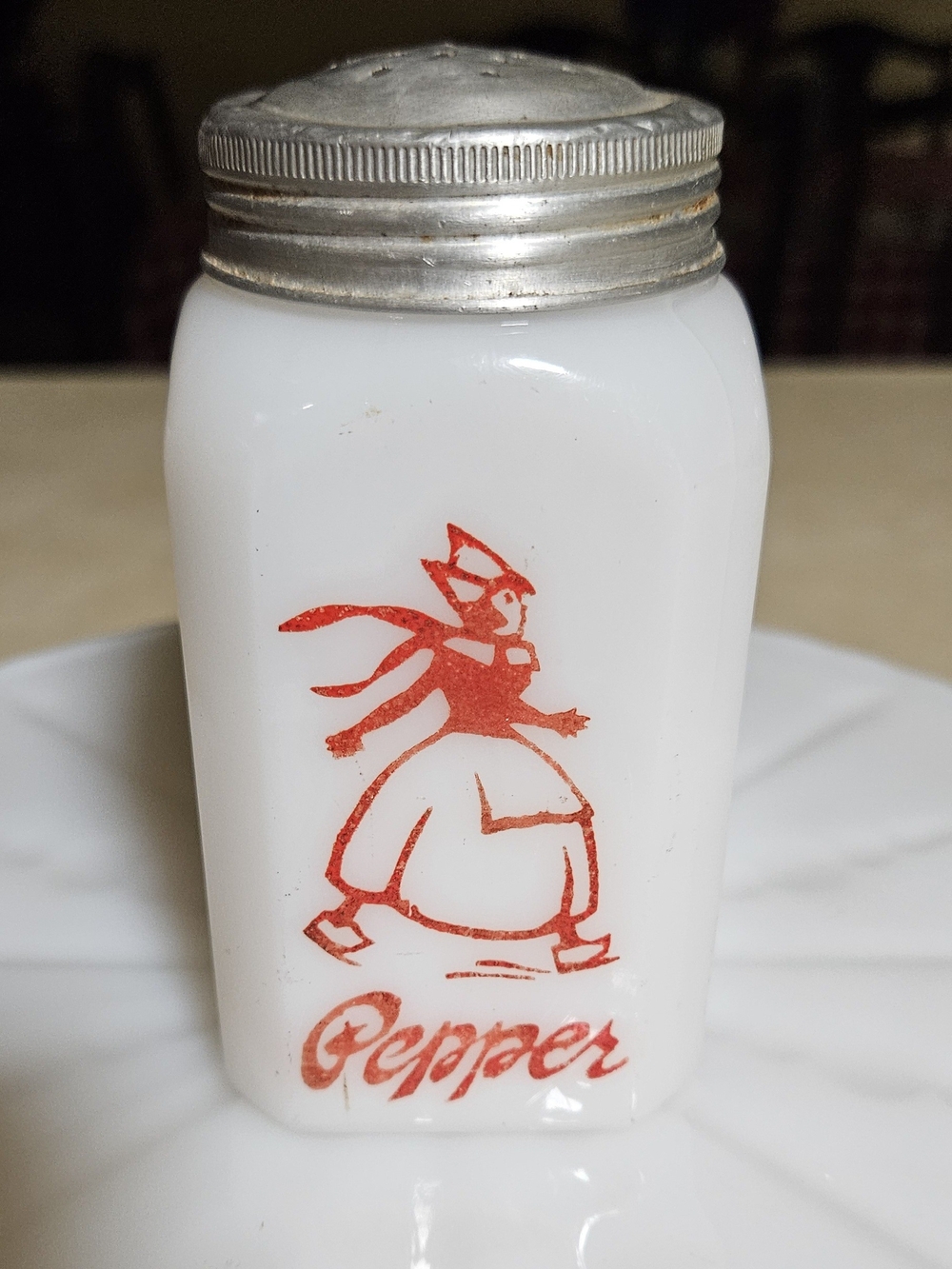 1940's Vintage Hazel Atlas Dutch Girl Pepper Shaker